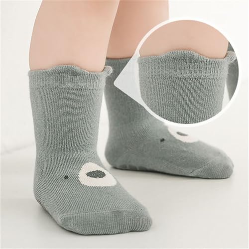 Baby Toddler Non-Skid Crew Socks, Girl Boy Non Slip Socks, Newborn Infant First Walking Floor Socks, 10 Packs2