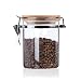Usmascot Glass Storage Jar with Bamboo Lid, High Borosilicate Glass, Airtight Sealing Ring, 850ml(28.7 FL OZ) Preserving Jars for Tea Coffee Herb Spices Sugar and More (850ml)