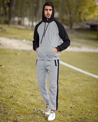 Aoshuang 2 Piece Men's Casual Sweatsuits Sets, Athletic Tracksuit Set, Jogging Suits Comfy Activewear Outfits, Sports Pullover Hoodie Set #TOP6