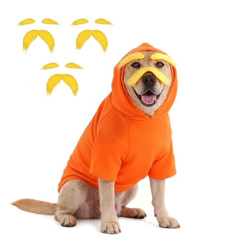 Disfraz para perro con pack 3 mostachos amarillos 6XL