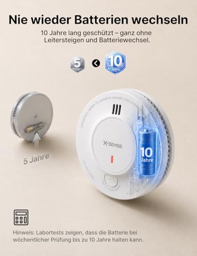 X-Sense Smart Rauchmelder mit 10-Jahres-Batterie, SD19-MN31, 3 Stück – Ansicht 4