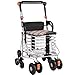 ZAIHW Rollator a 4 ruote da interno, include cestello e vassoio, dispositivo di camminata assistiva, camminatore a 4 ruote, for anziani, disabili e portatori di handicap, mamma, papà, nonno, aiuto leg