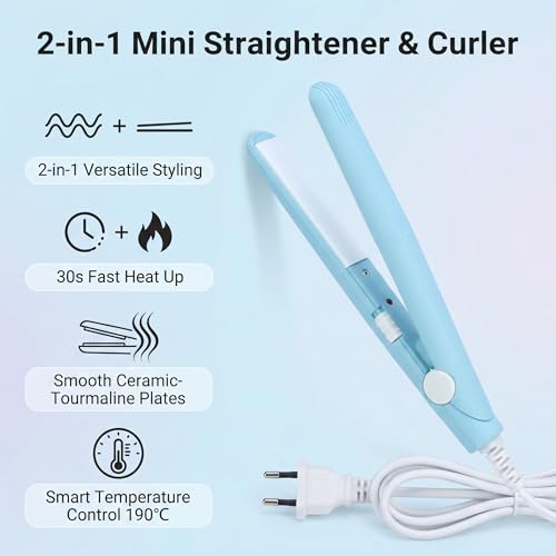 Plancha mini de cerámica para cabello con enchufe US miniatura 4