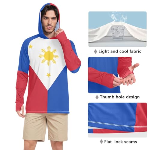 Fishing Sun Shirts for Men UPF 50+ Protection Hoodie Rash Guard Shirt, Small4