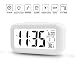 Alarm Clock Digital Large LCD Display Battery Operated Modern Portable Morning Sensor Smart Snooze Back-light Multi-function Clock Time Date Month Temperature for Office Bedroom Dormitory (white)
