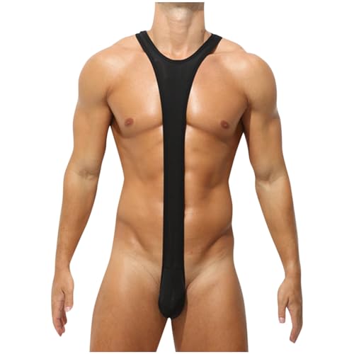 wodceeke Men's Sexy Jockstrap Underwear Leotard Wrestling Singlet Bodysuit Thong Jumpsuits Shapewear Tank Tops