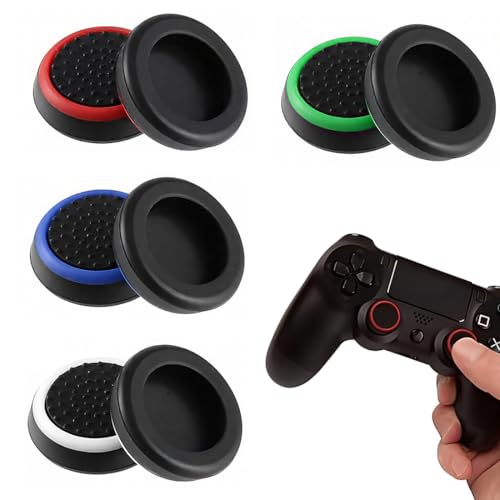 Joystick Grips,8Pezzi Cappucci per Joystick Grip,Custodie per Thumbstick, Coperchi Compatibili Con PS5, PS4, Xbox 360, PS3 - Silicone, Colori Assortiti