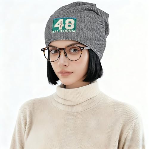 Bonnet tricoté avec imprimé moderne de chiffres pour l'hiver - 5