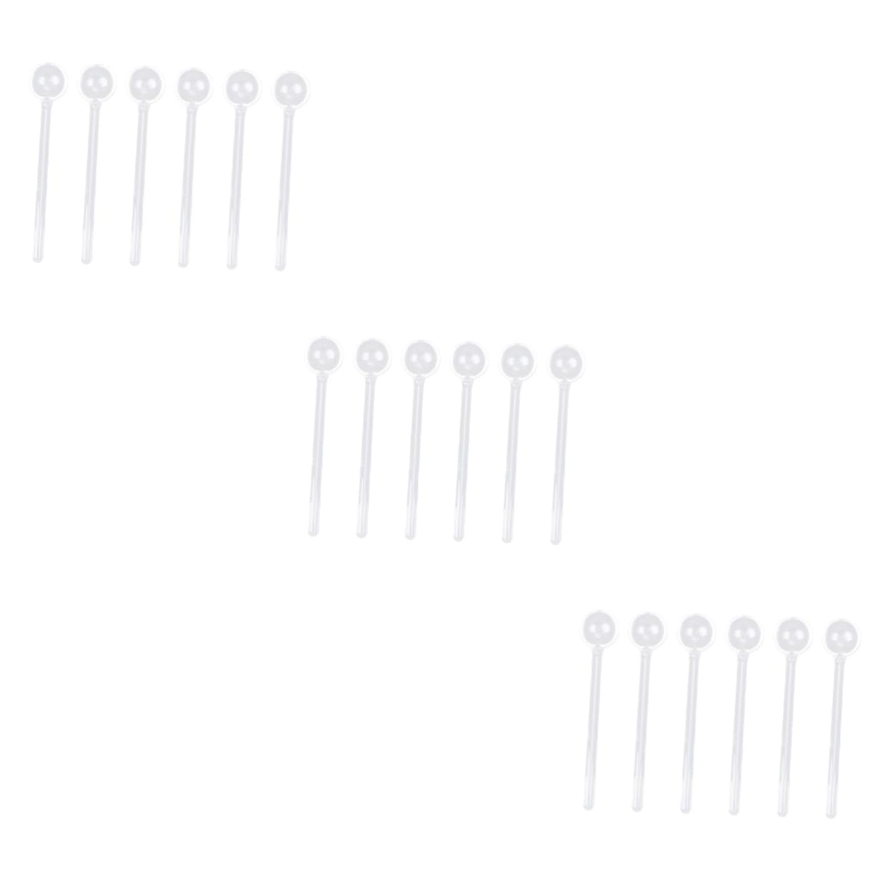Alipis 18piezas Cucharas De De Mango Para Café y De Utensilios De Cocina Transparentes Para Bebidas y Postres