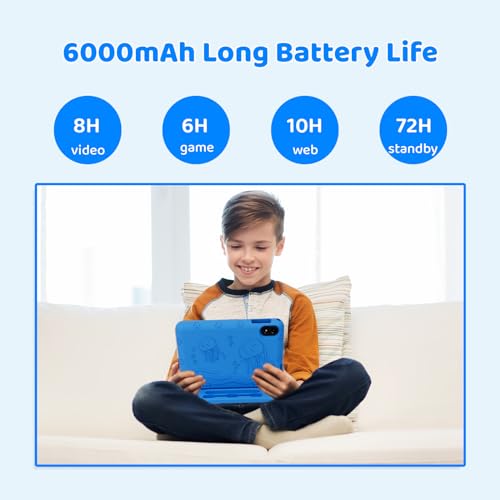 Image of 2024 Upgraded Kids Tablet, Octa-core, 10 Inch Android 14 Tablet for Kids with Case, 6000mAh Battery with Kids Room, Parental Control, Dual Wi-Fi 6, App