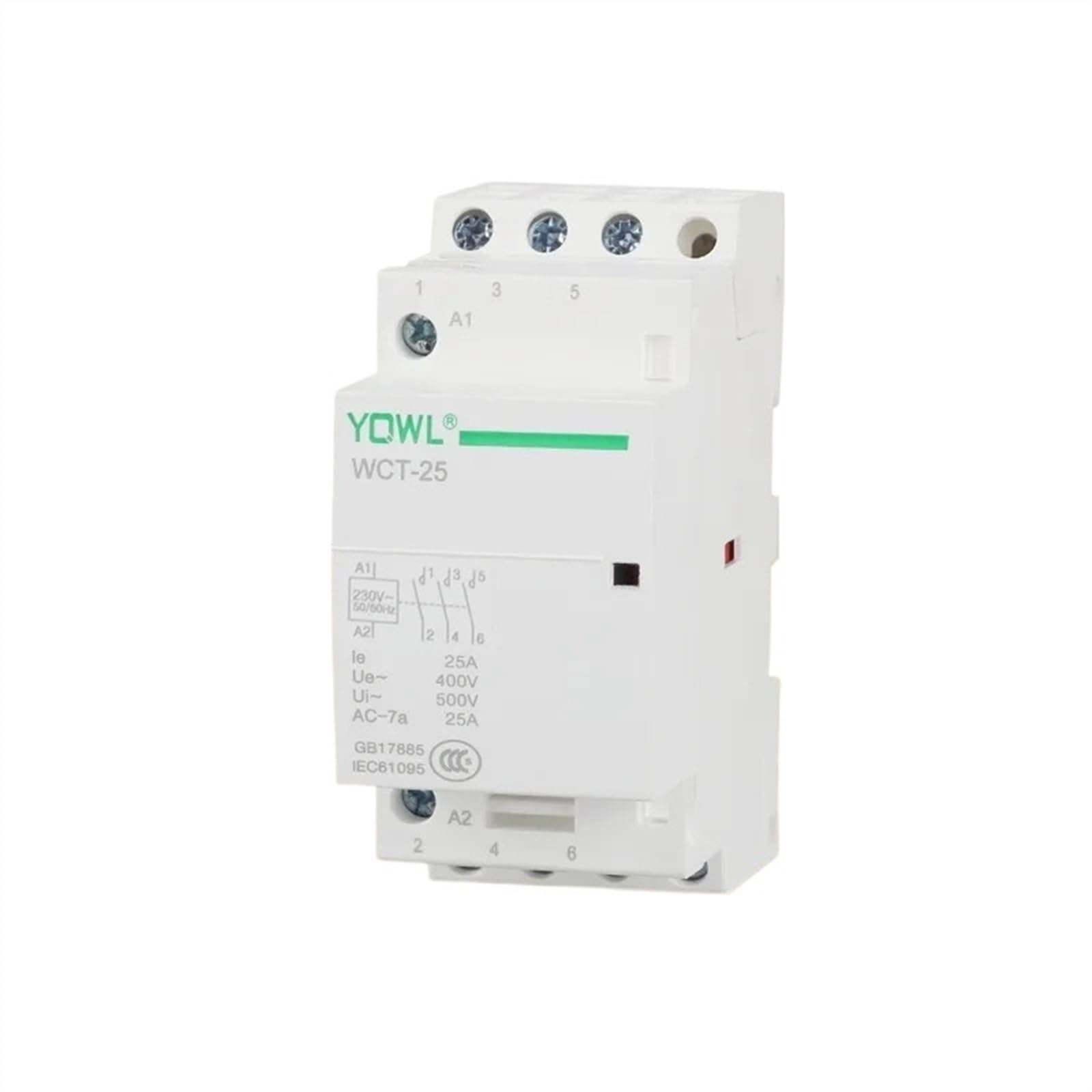 Contacteur domotique 3P 25A à coupure haute performance pour moteurs et chauffage triphasé 380V