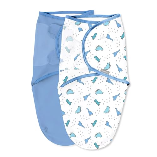Image of SwaddleMe by Ingenuity Original Swaddle, Size Small/Medium, 0-3 Months, 2-Pack - Dino Tracks