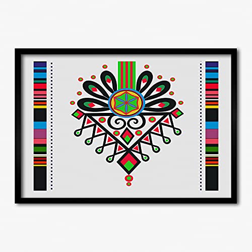 Peinture photo affiche folklorique avec cadre MDF Tulup 70x50 cm pour mur