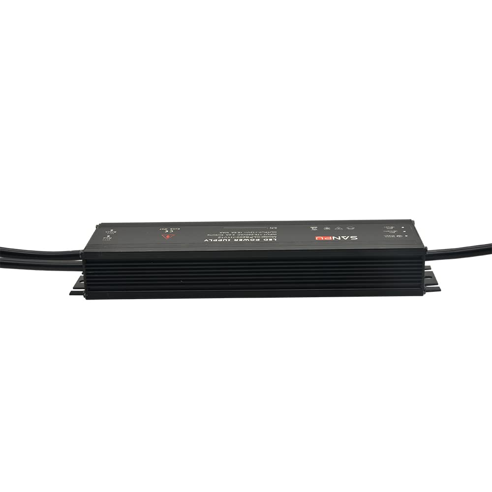 Impermeabile 12 Volt LED Alimentatore 12V DC 200W 16A IP67 220V AC-DC Illuminazione Trasformatore Driver 12VDC Sottile Alluminio (SANPU CLPS200-H1V12)
