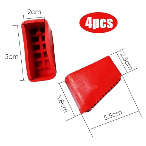 4 x Leiterfüße, Ersatzfüße für Leitern, Gummifüße für Leiter, Schutzkappen für Leitern, Gummistopper für Leiter, Gasfeste Haltung, für Leitern(Rot)