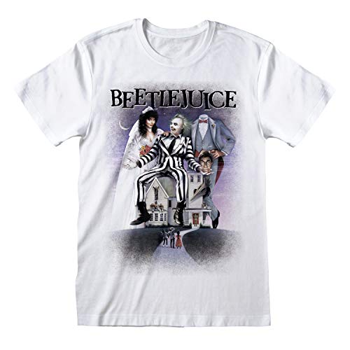 Beetlejuice Cartel de la película Camiseta para Hombre Blanco L