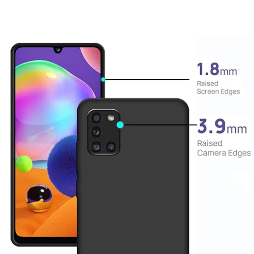 Image of HELLO ZONE Rubber Exclusive Matte Finish Soft Back Case Cover for Samsung Galaxy A31 - Black