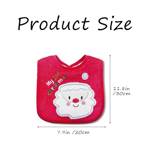 Rumyve Waterproof Christmas Baby Feeding Bibs, Festive Gift for Boys and Girls Soft and Durable Infant Drool Towels - Image 2