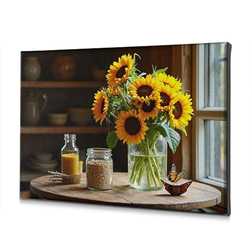 Tableau tournesols salle de bain pour créer une ambiance spa zen