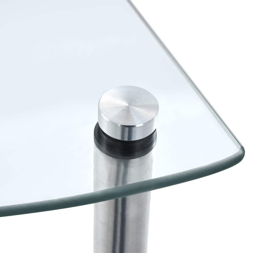 Scaffale in vetro trasparente con 3 ripiani, 30 x 30 x 67 cm, in vetro temperato e acciaio inox, per soggiorno, ufficio, bagno, ideale come divisorio, portaoggetti, decorazione, organizer