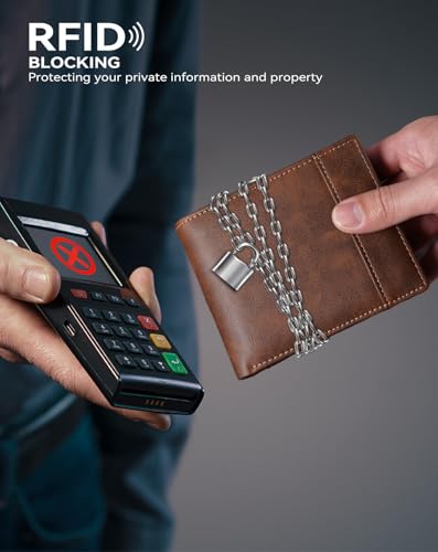 Swallowmall Leather Wallet for Men, Bifold Wallets Mens Genuine Leather RFID Blocking Men's Wallet with Removable Card Holder 2 ID Windows 15 Card Slots - Image 4