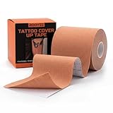 ROOYEE Tattoo Cover Up Tape, Water-Resistant Breathable Tattoo Cover-up Patches, Cuttable Tattoos Concealment Roll for Scars & Birthmarks – Medium Skin Tone, 2.95 in x 16.5 ft