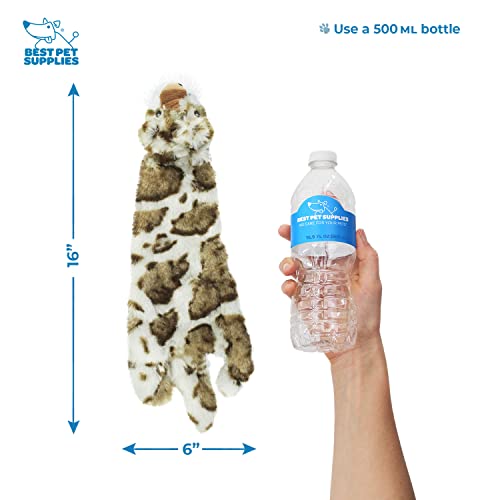 Image of Best Pet Supplies Squeaky Dog Toys with Soft Durable Fabric for Small, Medium and Large Pets Interactive Toy for Indoor Play, Supports Active Biting and Play - Snow Leopard, Medium