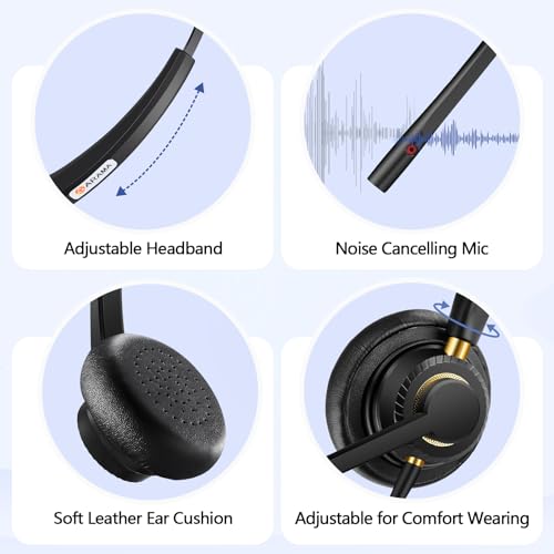 Auriculares teléfono RJ9 con micrófono supresor de ruido para Polycom 4