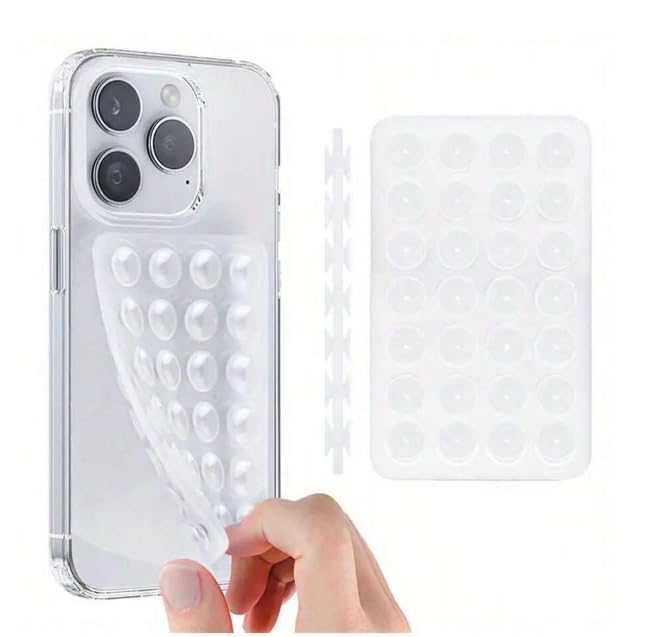 COVERLY Suction Phone Case Mount, Hands-Free Mobile Accessory Holder, Compatible with Mirror and Shower, 6 Colours (Transparent)-image-0