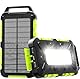 Solar Powerbank 26800mAh PD 15W Tragbares powerbank solar USB C Outdoor Wasserdichtes Externer Akku mit LED-Licht und 3 Ausgängen Solar Ladegerät für Smartphones, Tablets, Camping und mehr, Grün
