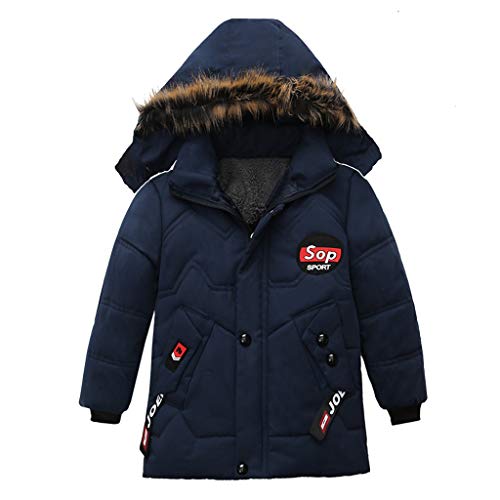 Gallity Baby Boys' Autumn Winter Fleece Jackets with Hooded Toddler Cotton Thickened Warm Lined Parka Coat Snowsuit Outerwear Clothes 1-3 T (3T, Navy)