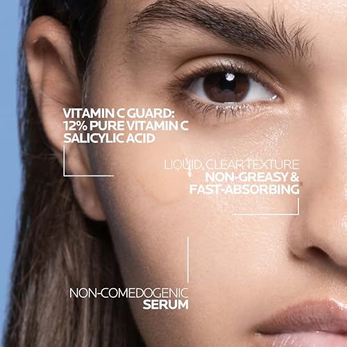 Image of La Roche-Posay Pure 12% Vitamin C Serum For Face With Hyaluronic Acid & Salicylic Acid, Hydrating Face Serum, Boost Radiance & Reduce Wrinkles, 2 Formulas for Normal or Oily Skin Control
