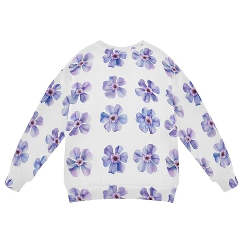 JUNZAN Sweet Phlox Flowers White Kids Girls Hoodie Sweatshirt Crewneck Hoodie for Boys Sports 4T2