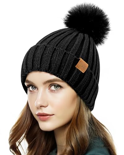 PIOZAED Womens Winter Beanie Hat Fleece Lined Warm...