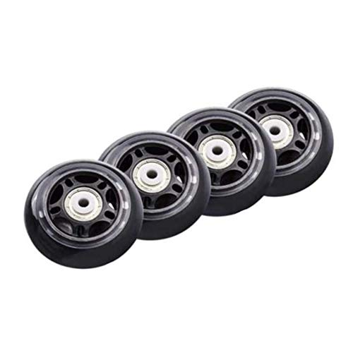 Kqcibz 4Pcs Roller Skates Non-Flashing Wheel Skate Wheel 70X24mm Bearing Skate Accessories Non-Slip, Black