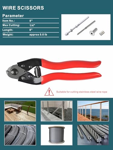 AMZCNC Hydraulic Crimping Tool Kit - with 9 US Standard Copper Cable Dies (12AWG to 2/0AWG), 2 Stainless Steel Wire Rope Dies for 1/8\" and 5/32\" and 5/32\" Stainless Steel Cable Cutt - Thumbnail 4