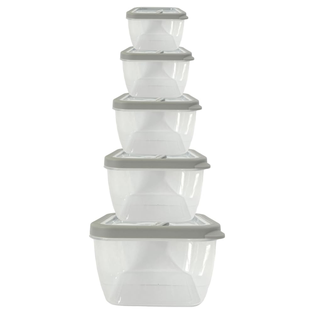 10-Piece Food Storage Containers with Vented Lids, Airtight and BPA Free, Stackable, Micr…