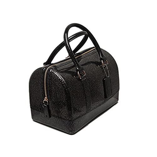 Image of Ladies Summer Jelly Pillow-shaped Top Handle Handbag Candy Color Transparent Crystal Purse