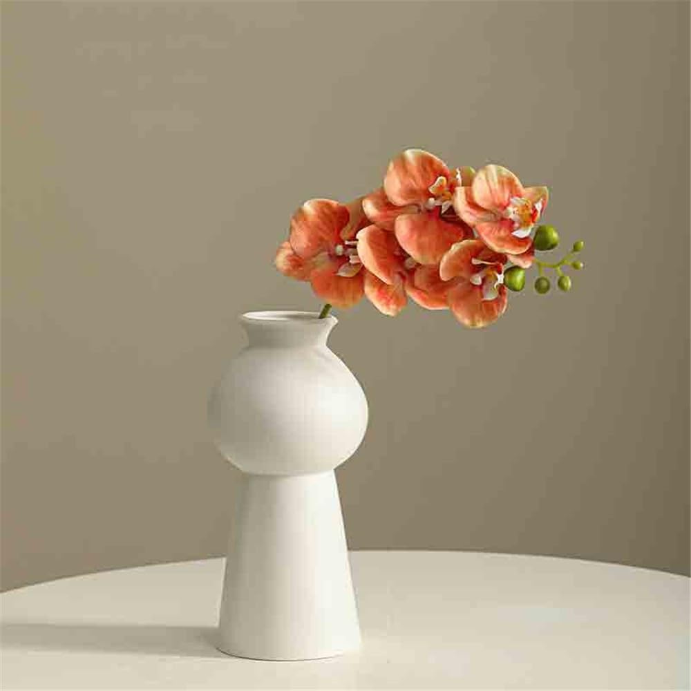 Fleurs artificielles Décoration de Bureau: Fleur Artificielle phalaenopsis Orange, Arrangement Floral Simple for Salon