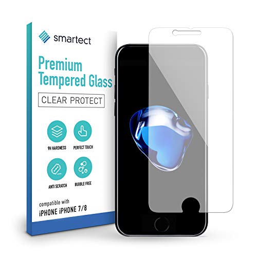 smartect Cristal Templado para Móvil iPhone 8/7 - Protector de pantalla 9H - Diseño ultrafino - Instalación sin burbujas - Anti-huella