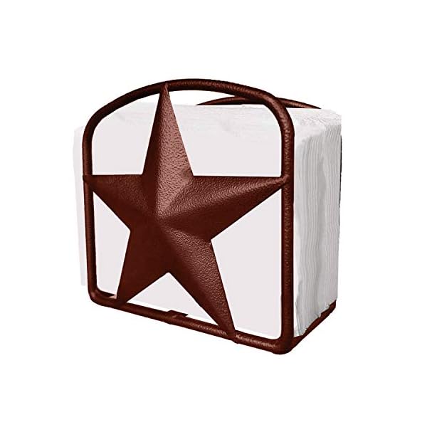   Brown-Rustic-Texas-Star-Paper-Towel-Holder-Napkin-Holder-Salt-and-Pepper-Shakers-Holder-Country-Farmhouse-Iron-Kitchen-Counter-Accessory-Set-Holders-Napkin-Holder