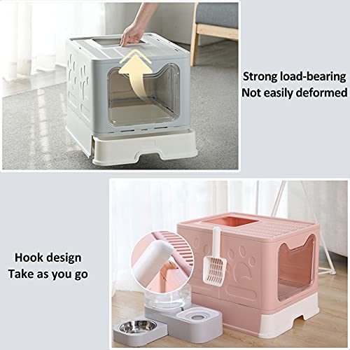 Arenero cubierto plegable para gatos con tapa miniatura 4
