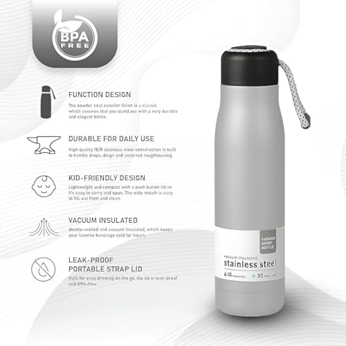 Image of Stainless Steel Insulated Water Bottle | Leak-Proof Vacuum Flask for Hot & Cold Drinks | Durable Thermos Bottle for Travel, Gym & Office(Pack of 1)