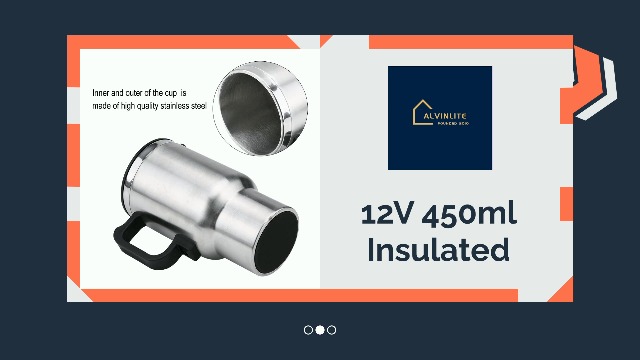 Alvinlite Taza Eléctrica para Auto 450ml Acero Inoxidable miniatura 7