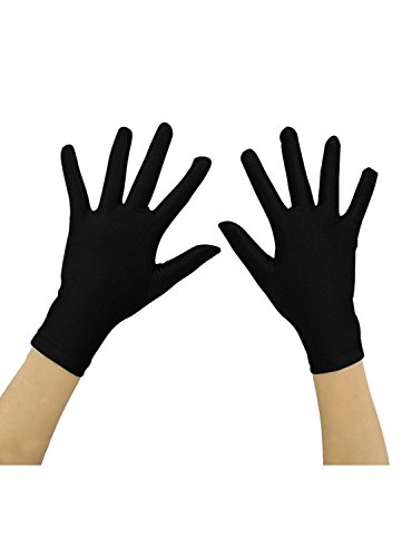 Ensnovo Girls Boys Wrist Length Spandex Full Finger Costume Gloves Black 5-18Y