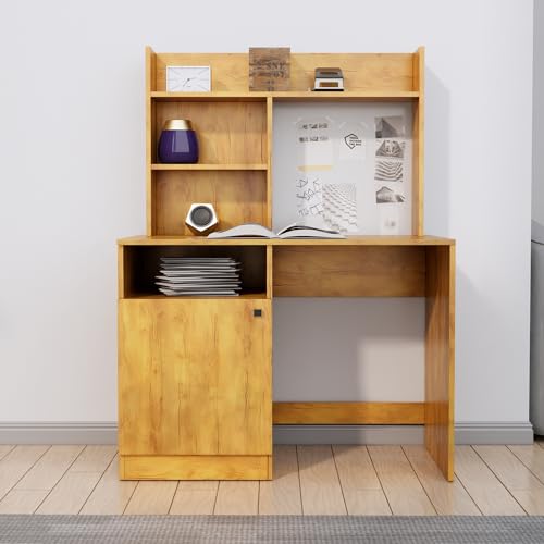 Image of Bniture Wooden Study Table for Home | Engineered Wood Study Table with Bottom Storage Shelf | Multi Purpose Computer Desk for Writing & Study | Laptop Table for Study Room & Office | Giant Wood