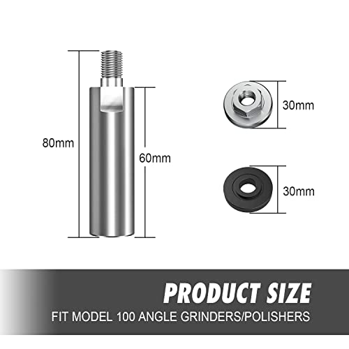 3pcs Professional Angle Grinder Extension Connecting Rod, M10 Thread Rotary Extension Shaft Set, Fit 100# Angle Grinder Extender Lengthen Rod (80mm) - Thumbnail 5