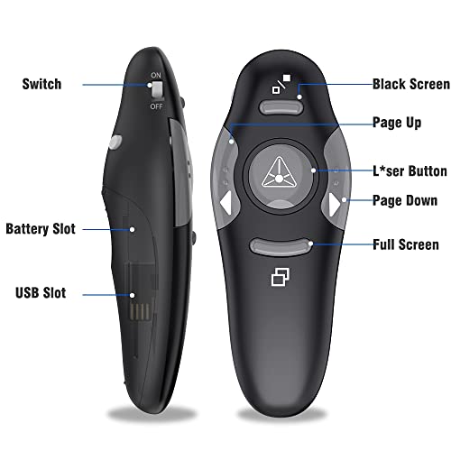 Presentation Clicker Wireless Presenter Remote Clicker For Powerpoint Presentation Remote, Rf 2.4Ghz Usb Presentation Clicker Ppt Powerpoint Clicker For Mac, Keynote, Computer, Laptop #TOP6