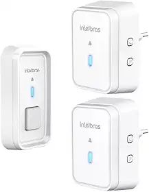 Campainha Sem Fio Externa Dupla Alcance Ate 100 Mts 2 Receptores Intelbras Branca