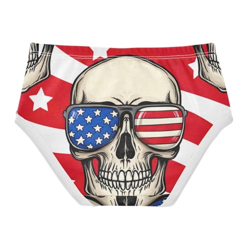 Funny Skull Red Stripes Toddler Girls Underwear 2t Cotton Girl Panties Cute Colorful Briefs Kids Undies2